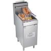 imageVEVOR Commercial Deep Fryer 3Burner Fryer for Restaurants Stainless Steel Floor Standing Deep Fryers with Dual Baskets and Adjustable Temperature Natural Gas Powered 40 lbs Capacity 90000 BTUNatural Gas Powered