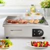 imageVEVOR Commercial Electric Griddle 22quot 1600W Countertop Flat Top Griddle Stainless Steel Teppanyaki Grill wIron Cooking Plate 122572 Adjustable Temp Control 2 Shovels ampamp Brushes 110V22 inch