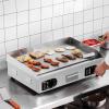 imageVEVOR Commercial Electric Griddle 22quot 1600W Countertop Flat Top Griddle Stainless Steel Teppanyaki Grill wIron Cooking Plate 122572 Adjustable Temp Control 2 Shovels ampamp Brushes 110V26inch110VNo Plug