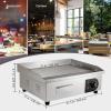 imageVEVOR Commercial Electric Griddle 22quot 1600W Countertop Flat Top Griddle Stainless Steel Teppanyaki Grill wIron Cooking Plate 122572 Adjustable Temp Control 2 Shovels ampamp Brushes 110V22 inch
