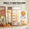 imageVEVOR Commercial Food Warmer Display for 14quot Pizza 4Tier Pizza Warmer with Rotary Steam Heating 86185 Temperature Control and Temp Display 25W Oven Light  Top LED for Pizza Shop Restaurant