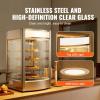 imageVEVOR Commercial Food Warmer Display for 14quot Pizza 4Tier Pizza Warmer with Rotary Steam Heating 86185 Temperature Control and Temp Display 25W Oven Light  Top LED for Pizza Shop Restaurant