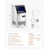 imageVEVOR Commercial Ice Maker 100lbs24H Ice Maker Machine with 28lbs Storage Capacity 40 Ice Cubes in 15 Minutes Freestanding Ice Maker for Bar Home Office Restaurant LED Display SelfCleaning100lbs24H