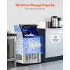 imageVEVOR Commercial Ice Maker 100lbs24H Ice Maker Machine with 28lbs Storage Capacity 40 Ice Cubes in 15 Minutes Freestanding Ice Maker for Bar Home Office Restaurant LED Display SelfCleaning100lbs24H