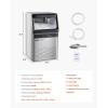imageVEVOR Commercial Ice Maker Machine 120lbs24H Ice Maker Machine with 33lbs Storage Capacity 55 Ice Cubes in 15 Minutes LED Digital Display Freestanding SelfCleaning for Bar Office RestaurantWhite