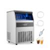 imageVEVOR Commercial Ice Maker Machine 130Lbs24H with 33Lbs Storage 45 Cubes per Cycle Stainless Steel Freestanding ampamp Under Counter Ice Maker with LED Display ampamp SelfCleaning for Home Bar RestaurantSilver
