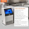 imageVEVOR Commercial Ice Maker Machine 130Lbs24H with 33Lbs Storage 45 Cubes per Cycle Stainless Steel Freestanding ampamp Under Counter Ice Maker with LED Display ampamp SelfCleaning for Home Bar Restaurantwhite