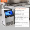 imageVEVOR Commercial Ice Maker Machine 130Lbs24H with 33Lbs Storage 45 Cubes per Cycle Stainless Steel Freestanding ampamp Under Counter Ice Maker with LED Display ampamp SelfCleaning for Home Bar RestaurantSilver