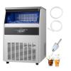 imageVEVOR Commercial Ice Maker Machine 130Lbs24H with 33Lbs Storage 45 Cubes per Cycle Stainless Steel Freestanding ampamp Under Counter Ice Maker with LED Display ampamp SelfCleaning for Home Bar RestaurantSilver