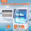 imageVEVOR Commercial Ice Maker Machine 130Lbs24H with 33Lbs Storage 45 Cubes per Cycle Stainless Steel Freestanding ampamp Under Counter Ice Maker with LED Display ampamp SelfCleaning for Home Bar RestaurantSilver