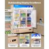 imageVEVOR Commercial Merchandiser Refrigerator Triple Glass Doors Cubic Ft Upright Display Beverage Cooler 79quot Tall x 60quot Width Fridge with LED Lighting for Drink Wine Soda Gold 35 cuft35 cuft