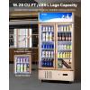 imageVEVOR Commercial Merchandiser Refrigerator Triple Glass Doors Cubic Ft Upright Display Beverage Cooler 79quot Tall x 60quot Width Fridge with LED Lighting for Drink Wine Soda Gold 35 cuft23 cuft
