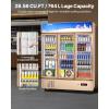 imageVEVOR Commercial Merchandiser Refrigerator Triple Glass Doors Cubic Ft Upright Display Beverage Cooler 79quot Tall x 60quot Width Fridge with LED Lighting for Drink Wine Soda Gold 35 cuft35 cuft