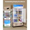 imageVEVOR Commercial Merchandiser Refrigerator Triple Glass Doors Cubic Ft Upright Display Beverage Cooler 79quot Tall x 60quot Width Fridge with LED Lighting for Drink Wine Soda Gold 35 cuft23 cuft