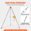 imageVEVOR Confined Space Tripod Kit 1800 lbs Winch Confined Space Tripod 7 Legs and 98 Cable Confined Space Rescue Tripod 328 Fall Protection Harness Storage Bag for Traditional Confined Spaces2600 lbs wHarness