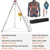 imageVEVOR Confined Space Tripod Kit 1800 lbs Winch Confined Space Tripod 7 Legs and 98 Cable Confined Space Rescue Tripod 328 Fall Protection Harness Storage Bag for Traditional Confined Spaces1800 lbs wHarness