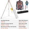 imageVEVOR Confined Space Tripod Kit 1800 lbs Winch Confined Space Tripod 7 Legs and 98 Cable Confined Space Rescue Tripod 328 Fall Protection Harness Storage Bag for Traditional Confined Spaces2600 lbs wHarness