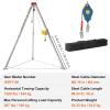 imageVEVOR Confined Space Tripod Kit 1800 lbs Winch Confined Space Tripod 7 Legs and 98 Cable Confined Space Rescue Tripod 328 Fall Protection Harness Storage Bag for Traditional Confined Spaces1200lbs