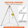 imageVEVOR Confined Space Tripod Kit 1800 lbs Winch Confined Space Tripod 7 Legs and 98 Cable Confined Space Rescue Tripod 328 Fall Protection Harness Storage Bag for Traditional Confined Spaces1800 lbs wHarness