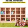 imageVEVOR Cubby Mobile Tray Storage Cabinet 20Compartment Cubby Storage Shelf Cubby Storage Cabinet 4 x 5 Classroom Cubbies Classroom Furniture for Home Daycare and Preschool Natural20Section