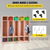 imageVEVOR Cubby Mobile Tray Storage Cabinet 20Compartment Cubby Storage Shelf Cubby Storage Cabinet 4 x 5 Classroom Cubbies Classroom Furniture for Home Daycare and Preschool Natural5Section