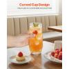 imageVEVOR Drinking Glasses Set 16Piece Crystal Glass Cups Elegant Mixed Glassware Set with 8 Pcs 1826 Oz Highball and 8 Pcs 115 Oz Cocktail Drinkware for Kitchen Beer Smoothie Juice Soda Wine