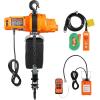 imageVEVOR Electric Chain Hoist 2200 lbs Load Capacity 10 ft Lifting Height 120V Single Phase Overhead Crane with Chain 10 ft Wired Remote Control for Garage Shop Hotel and HomeOrange  Black