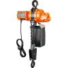 imageVEVOR Electric Chain Hoist 2200 lbs Load Capacity 10 ft Lifting Height 120V Single Phase Overhead Crane with Chain 10 ft Wired Remote Control for Garage Shop Hotel and HomeOrange  Black
