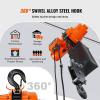 imageVEVOR Electric Chain Hoist 2200 lbs Load Capacity 10 ft Lifting Height 120V Single Phase Overhead Crane with Chain 10 ft Wired Remote Control for Garage Shop Hotel and HomeOrange  Black