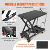 imageVEVOR Electric Lift Table 330 lbs Capacity Single Scissor Lift Table 828 in Height Adjustable Lifting Platform Coffee Table Lift with 4 Wheels for Material Handling and Transportation BlackBlack