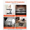 imageVEVOR Electric Lift Table 330 lbs Capacity Single Scissor Lift Table 828 in Height Adjustable Lifting Platform Coffee Table Lift with 4 Wheels for Material Handling and Transportation BlackBlack