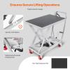 imageVEVOR Electric Lift Table 330 lbs Capacity Single Scissor Lift Table 828 in Height Adjustable Lifting Platform Coffee Table Lift with 4 Wheels for Material Handling and Transportation BlackGray