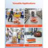 imageVEVOR Electric Lift Table 330 lbs Capacity Single Scissor Lift Table 828 in Height Adjustable Lifting Platform Coffee Table Lift with 4 Wheels for Material Handling and Transportation BlackOrange