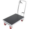 imageVEVOR Electric Lift Table 330 lbs Capacity Single Scissor Lift Table 828 in Height Adjustable Lifting Platform Coffee Table Lift with 4 Wheels for Material Handling and Transportation BlackGray