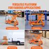 imageVEVOR Electric Lift Table 330 lbs Capacity Single Scissor Lift Table 828 in Height Adjustable Lifting Platform Coffee Table Lift with 4 Wheels for Material Handling and Transportation BlackOrange