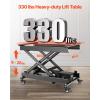 imageVEVOR Electric Lift Table 330 lbs Capacity Single Scissor Lift Table 828 in Height Adjustable Lifting Platform Coffee Table Lift with 4 Wheels for Material Handling and Transportation BlackBlack