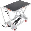 imageVEVOR Electric Lift Table 330 lbs Capacity Single Scissor Lift Table 828 in Height Adjustable Lifting Platform Coffee Table Lift with 4 Wheels for Material Handling and Transportation BlackGray