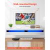 imageVEVOR Floating TV Stand 71 in Wall Mount Entertainment Center with Power Outlet ampamp LED Lights Modern Floating TV Shelf with Semi Door Storage Cabinet for DVD Player Cable Box Game Console BlackWhite