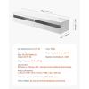 imageVEVOR Floating TV Stand 71 in Wall Mount Entertainment Center with Power Outlet ampamp LED Lights Modern Floating TV Shelf with Semi Door Storage Cabinet for DVD Player Cable Box Game Console BlackWhite