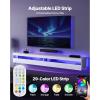 imageVEVOR Floating TV Stand 71 in Wall Mount Entertainment Center with Power Outlet ampamp LED Lights Modern Floating TV Shelf with Semi Door Storage Cabinet for DVD Player Cable Box Game Console BlackWhite
