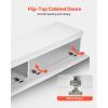 imageVEVOR Floating TV Stand 71 in Wall Mount Entertainment Center with Power Outlet ampamp LED Lights Modern Floating TV Shelf with Semi Door Storage Cabinet for DVD Player Cable Box Game Console BlackWhite