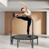 imageVEVOR Foldable Mini Trampoline 40 Inch Fitness Rebounder Max Load 330lbs Exercise Trampoline Stable ampamp Quiet Trampoline with 4 Level Height Adjustable Foam Handle for Adults IndoorGarden Workout40 Round Bungee cords Handle
