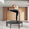 imageVEVOR Foldable Mini Trampoline 40 Inch Fitness Rebounder Max Load 330lbs Exercise Trampoline Stable ampamp Quiet Trampoline with 4 Level Height Adjustable Foam Handle for Adults IndoorGarden Workout40 Round Springs Handle