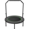 imageVEVOR Foldable Mini Trampoline 40 Inch Fitness Rebounder Max Load 330lbs Exercise Trampoline Stable ampamp Quiet Trampoline with 4 Level Height Adjustable Foam Handle for Adults IndoorGarden Workout40 Round Springs Handle