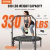 imageVEVOR Foldable Mini Trampoline 40 Inch Fitness Rebounder Max Load 330lbs Exercise Trampoline Stable ampamp Quiet Trampoline with 4 Level Height Adjustable Foam Handle for Adults IndoorGarden Workout40 Round Bungee cords Handle