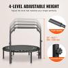 imageVEVOR Foldable Mini Trampoline 40 Inch Fitness Rebounder Max Load 330lbs Exercise Trampoline Stable ampamp Quiet Trampoline with 4 Level Height Adjustable Foam Handle for Adults IndoorGarden Workout40 Round Bungee cords Handle
