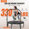 imageVEVOR Foldable Mini Trampoline 40 Inch Fitness Rebounder Max Load 330lbs Exercise Trampoline Stable ampamp Quiet Trampoline with 4 Level Height Adjustable Foam Handle for Adults IndoorGarden Workout40 Round Springs Handle
