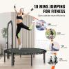 imageVEVOR Foldable Mini Trampoline 51 Inch Fitness Rebounder Max Load 450lbs Exercise Trampoline Stable ampamp Quiet Trampoline with 4 Level Height Adjustable Foam Handle for Adults IndoorGarden Workout48 Round Bungee cords Handle