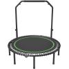 imageVEVOR Foldable Mini Trampoline 51 Inch Fitness Rebounder Max Load 450lbs Exercise Trampoline Stable ampamp Quiet Trampoline with 4 Level Height Adjustable Foam Handle for Adults IndoorGarden Workout48 Round Bungee cords Handle