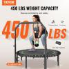 imageVEVOR Foldable Mini Trampoline 51 Inch Fitness Rebounder Max Load 450lbs Exercise Trampoline Stable ampamp Quiet Trampoline with 4 Level Height Adjustable Foam Handle for Adults IndoorGarden Workout48 Round Bungee cords Handle